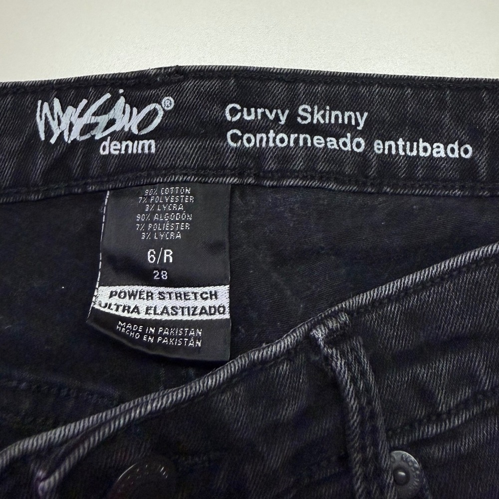 Mossimo Curvy Skinny Jeans 6R Black Power Stretch Y2K Mall Goth Emo 28 Waist - Picture 8 of 8
